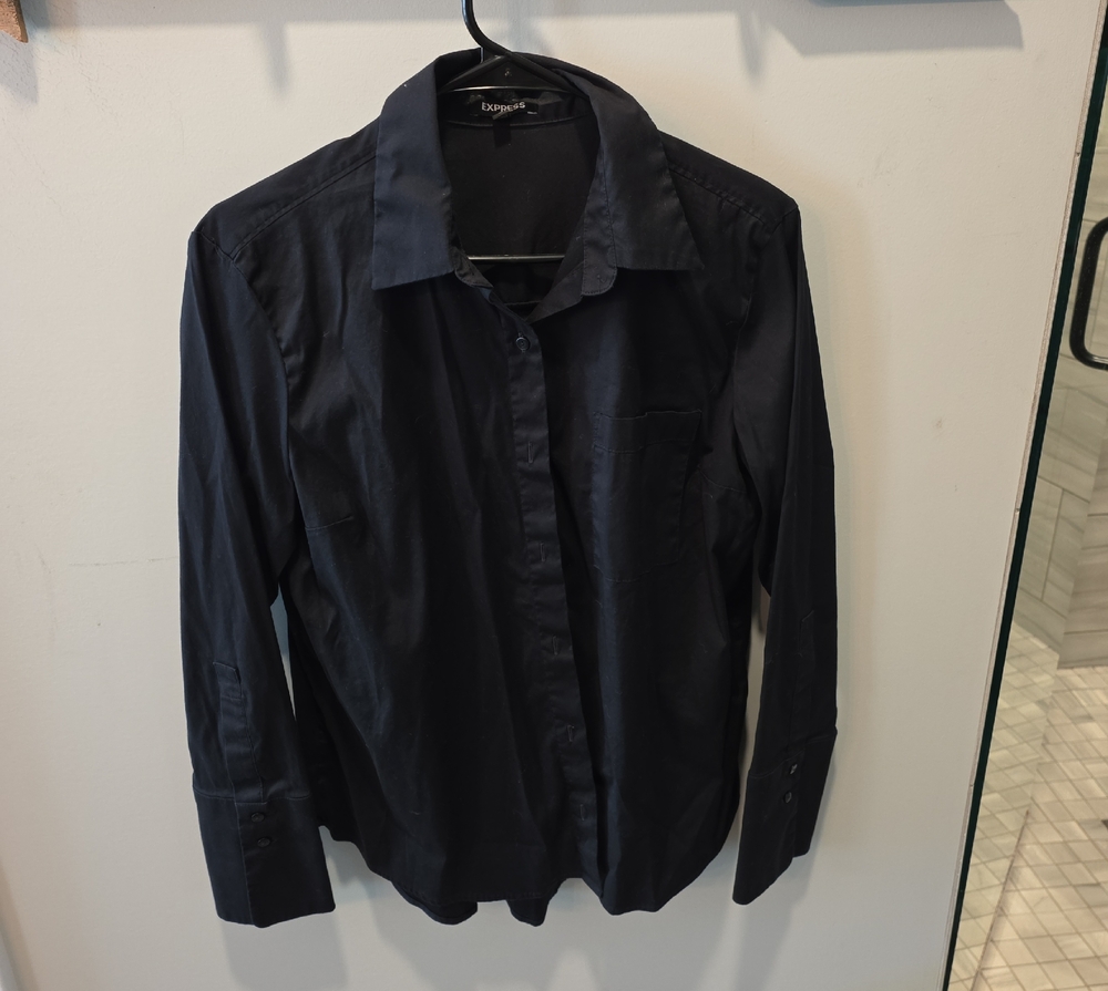 Express Midnight Black Collared Shirt